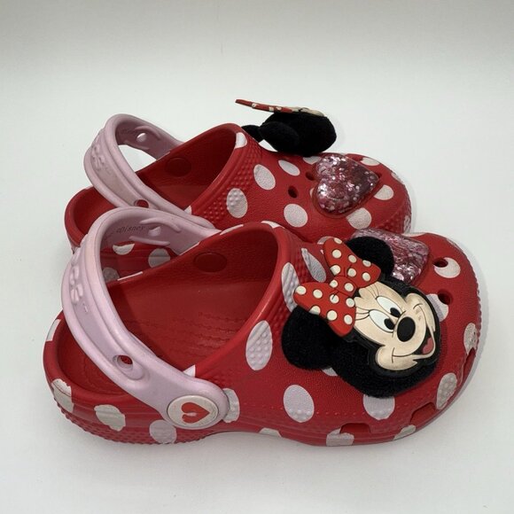 CROCS Disney Minnie Mouse Shoes Kids C 8 Classic Clog Play Toddler Sandal - Picture 4 of 10